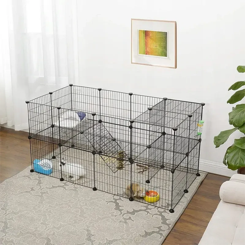 NUXIE® PREMIUM Modulárna klietka pre králiky, morčatá, mačky a šteniatka 71 x 143 x 73 cm
