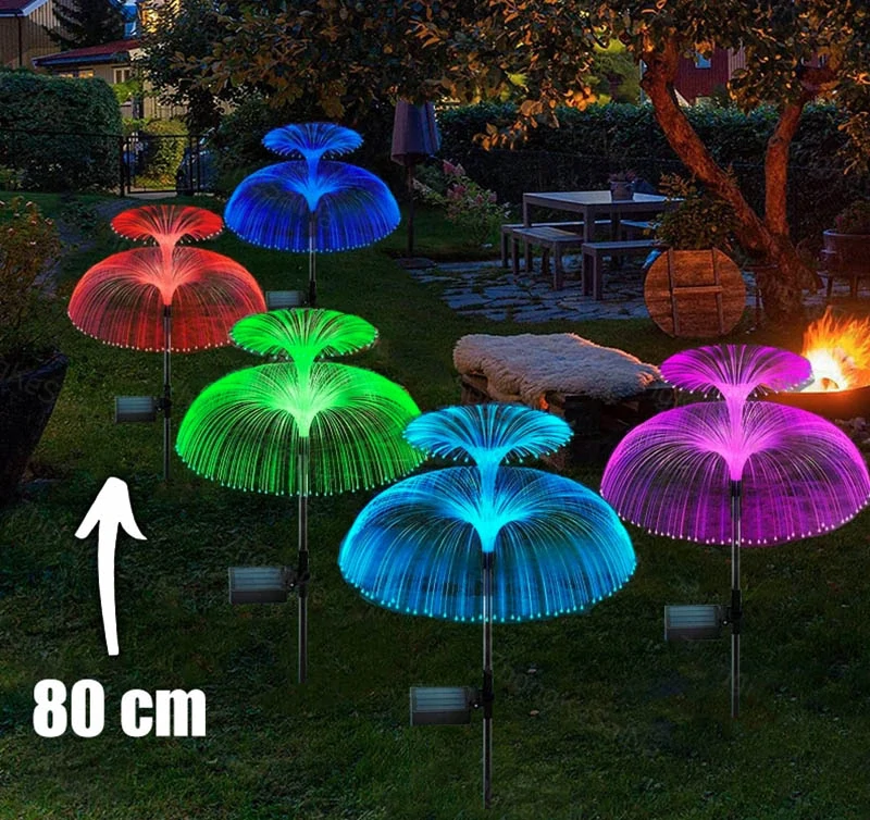 Solárne záhradné lampy Medúza RGB 2 ks