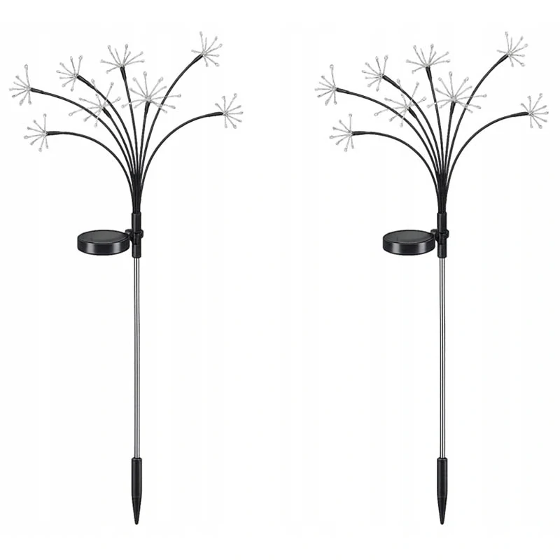 Solárna záhradná LED lampa s efektom ohňostroja – 2 ks