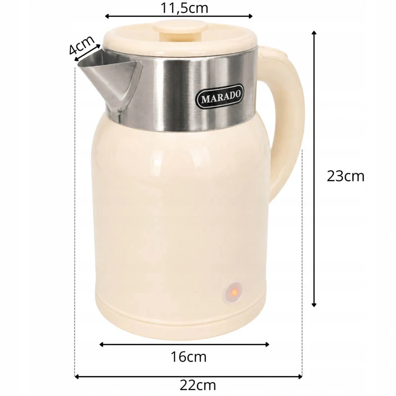 Retro rýchlovarná kanvica Marado 1,4 l 1500 W béžová