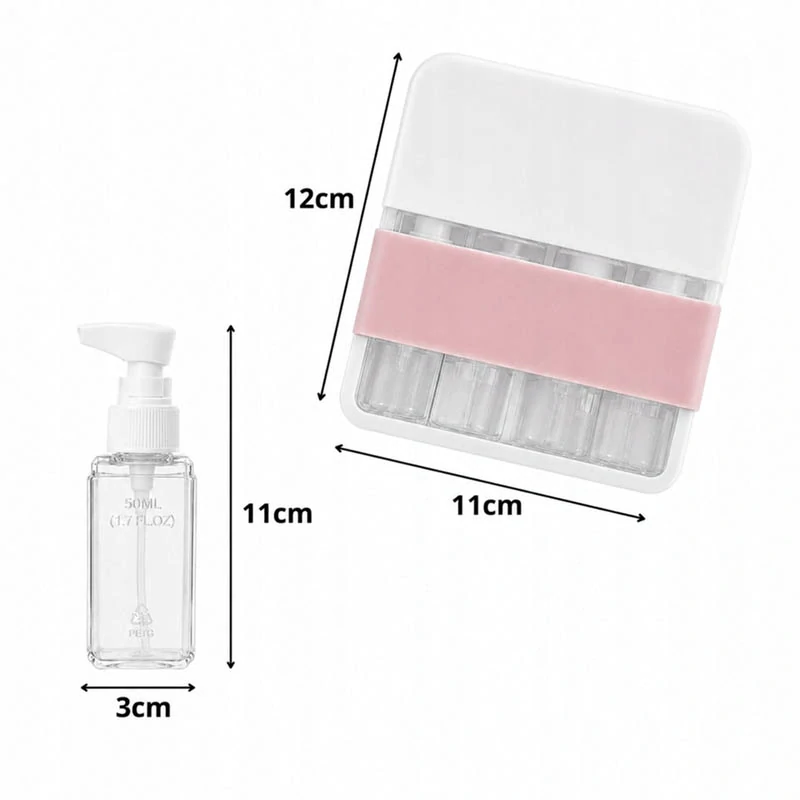 Cestovné fľaštičky na kozmetiku 4 x 50 ml ružové