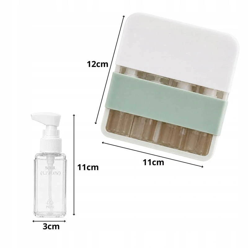 Cestovné fľaštičky na kozmetiku 4 x 50 ml zelené