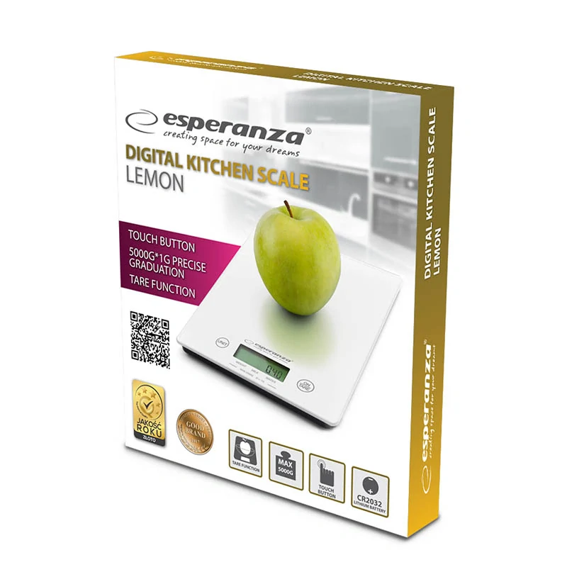 Digitálna kuchynská váha Esperanza LEMON White do 5 kg
