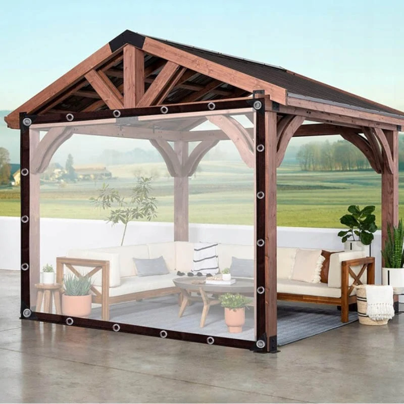 Priehľadná ochranná plachta 2 × 4 m s montážnymi okami