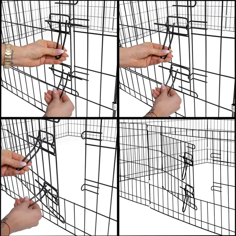 Modulárna kovová ohrádka pre psa a mačku NUXIE PREMIUM 10 panelov 60 × 60 cm