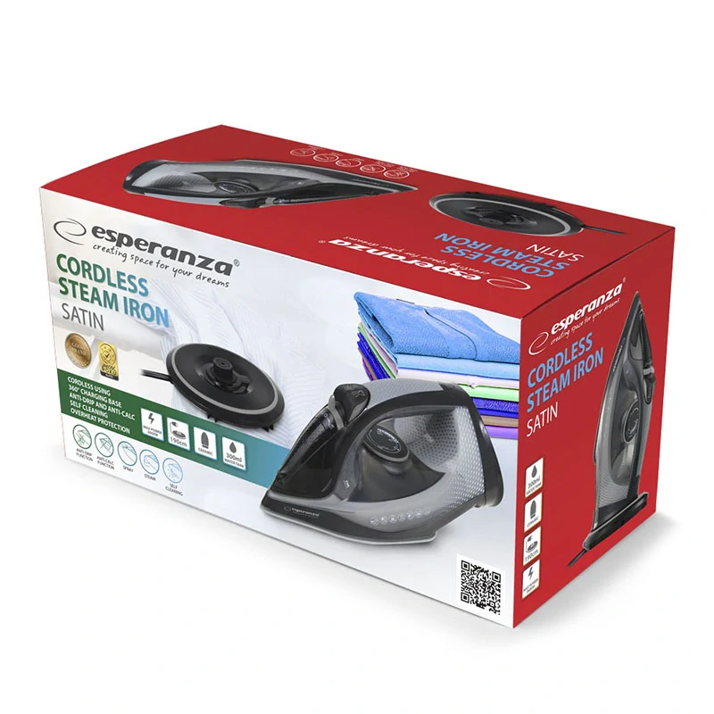 Bezdrôtová naparovacia žehlička Esperanza SATIN CERAMIC 2600 W