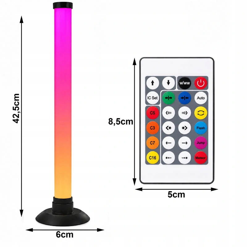 RGB LED Light Bar stolová lampa 42,5 cm s hudobným režimom a aplikáciou