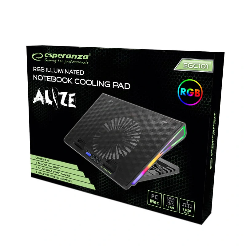 Chladiaca podložka pod notebook Esperanza ALIZE RGB