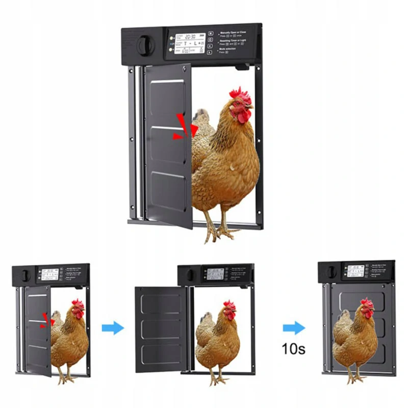 Automatické dvierka do kurína so solárnym panelom a diaľkovým ovládaním