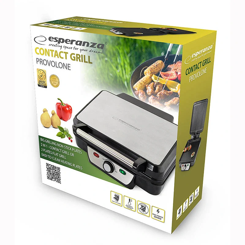 Kontaktný gril Esperanza PROVOLONE 2000 W