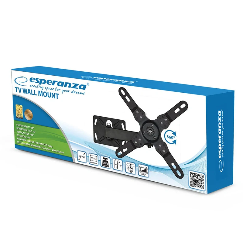 Nástenný držiak na televízor Esperanza 12″–50″
