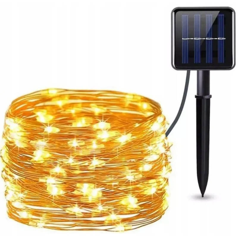 Solárna svetelná reťaz 200 LED – 20 m, teplá biela