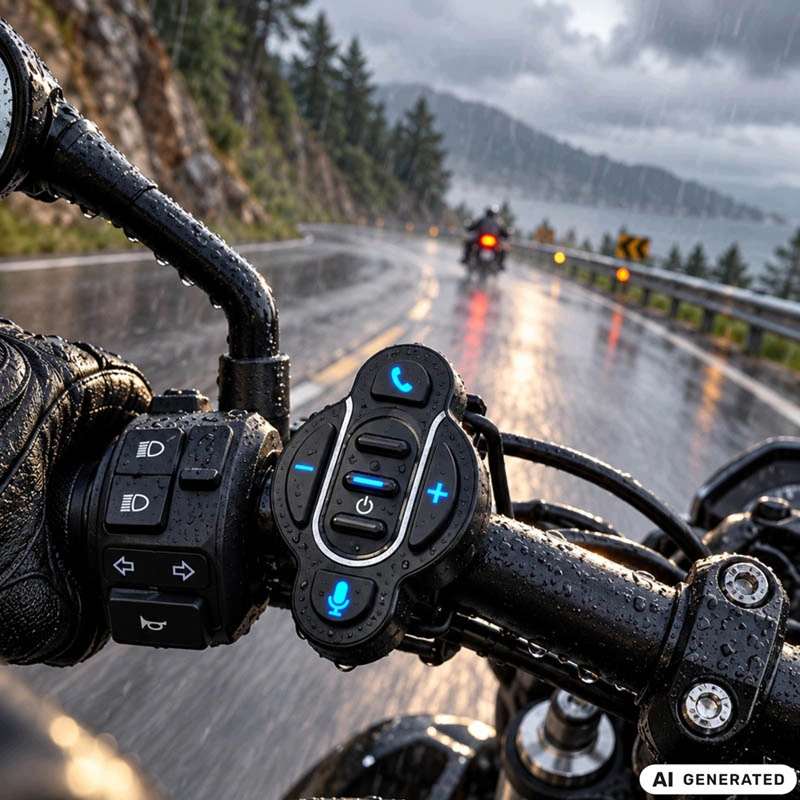 Bluetooth ovládač na riadidlá motocykla DX1 IPX6