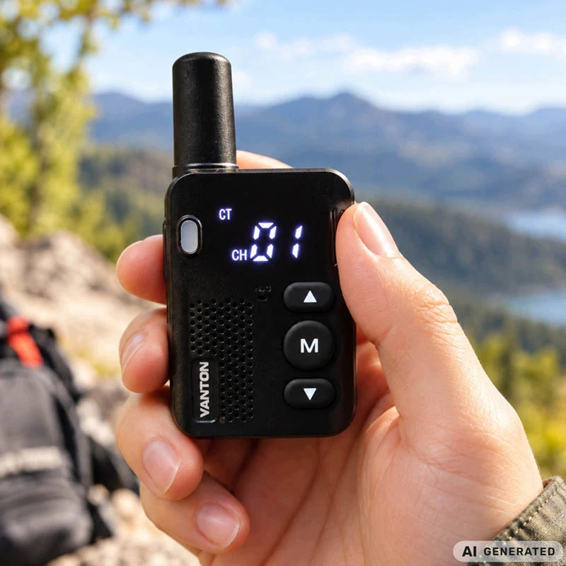 Mini vysielačka Walkie-Talkie T59 2 W – 16 kanálov, USB-C