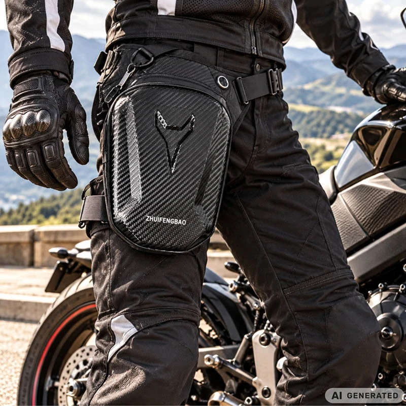 Motocyklová taška na nohu čierna