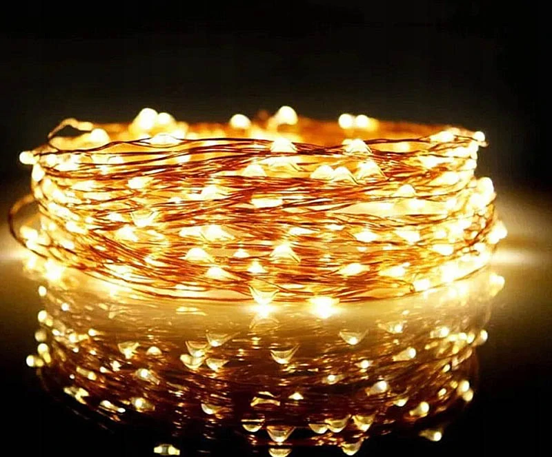 Solárna svetelná reťaz 200 LED – 20 m, teplá biela