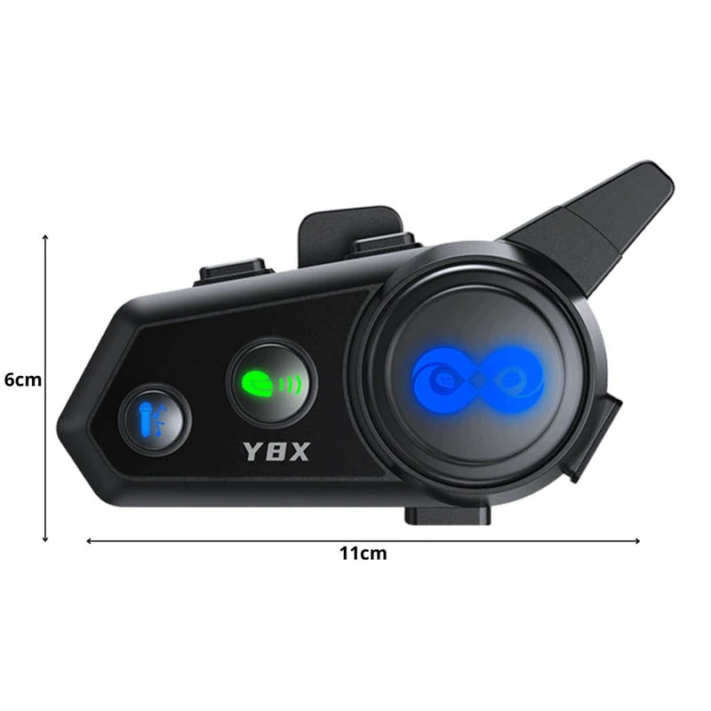 Motocyklový interkom Y8X Mesh Bluetooth pre 8 používateľov