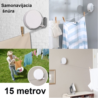 Šnúra na prádlo samonavíjacia 15m