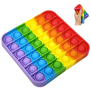 POP IT Rainbow Antistresová podložka Bublinky štvorec