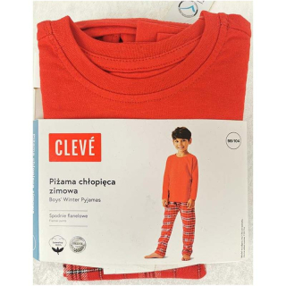CLEVÉ - Pyžamo zimné chlapčenské červené 122/128