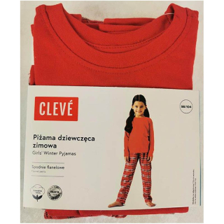 CLEVÉ - Pyžamo zimné dievčenské červené 122/128