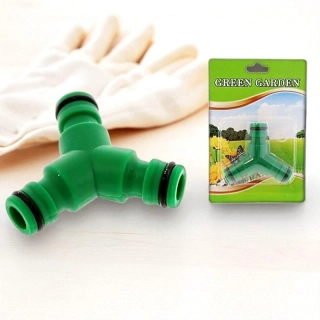 Plastová rozdvojka na záhradnú hadicu – zelená, typ Y, Green Garden