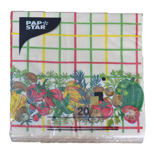 Papierové servítky PAP STAR – Ristorante Italia, 3-vrstvové, 33 × 33 cm (20 ks)