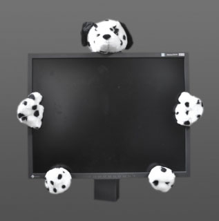 Plyšová hračka PES na monitor