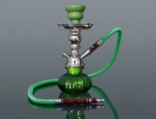 Fajka vodná SHISHA 25cm/1 s kufríkom zelená