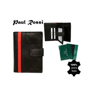 Peňaženka kožená Paul Rossi black/red