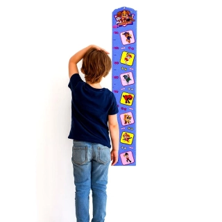 Detský rastový meter Paw Patrol 60–150 cm – modrý kartónový meter s postavičkami