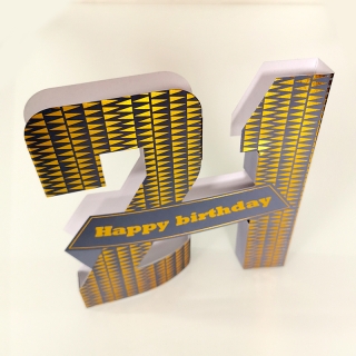 3D karta Happy birthday 21