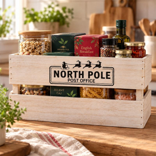 Drevený XXL úložný box NORTH POLE 38 × 23 × 19 cm
