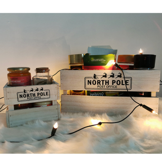 Drevený úložný box NORTH POLE 16,5x15,5x13cm - Storage box
