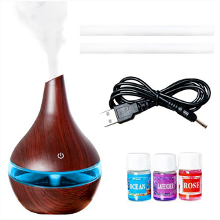 Ionizátor a zvlhčovač vonný 300ml USB tmavohnedý