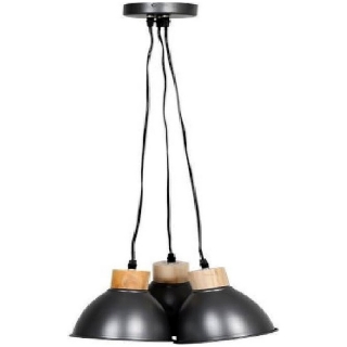 Kovová závesná lampa sivá - Tri kalichy