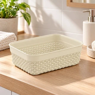 Plastový košík na drobnosti Curver Filo béžový 18,5 × 13,5 × 6 cm