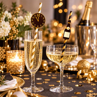Papierové slamky na Silvester 20 cm, 10 ks