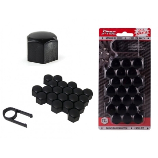 Krytky na skrutky kolies 17 mm čierne