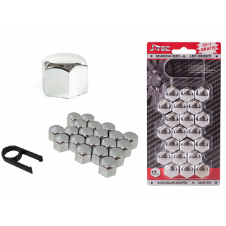 Krytky na skrutky kolies 17 mm chrómované