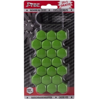 Krytky na skrutky kolies 17 mm zelené