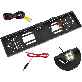 Cúvacia kamera v držiaku značky na auto