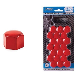 Krytky na skrutky kolies 19 mm červené