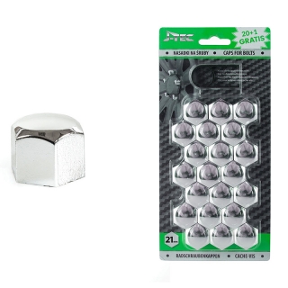 Krytky na skrutky kolies 21 mm chróm