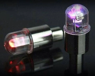 Svietiace ventily na bicykel RGB 2 ks