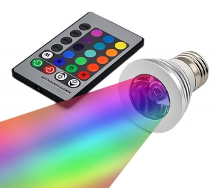 Žiarovka 3W LED E27 RGB s ovládačom