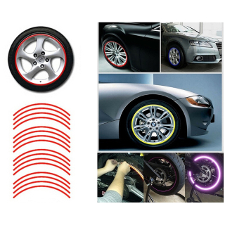 Reflexné nálepky na kolesá 16ks červené