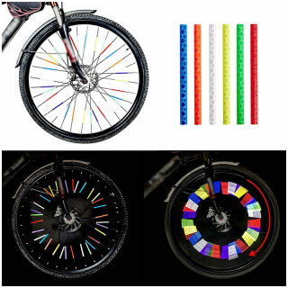 Reflexné rúrky na špice bicykla zelené 12 ks