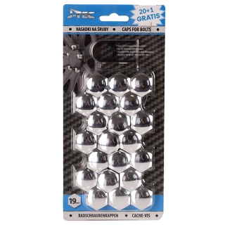 Krytky na skrutky kolies 19 mm chróm