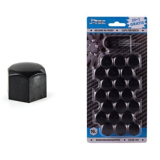Krytky na skrutky kolies 19 mm čierne